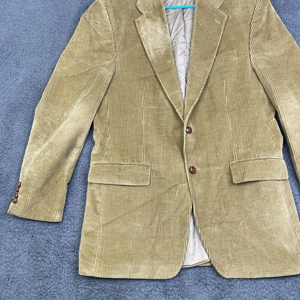 Chaps Ralph Lauren Corduroy Blazer Suit Jacket Sport Coat Mens 40 T Cotton